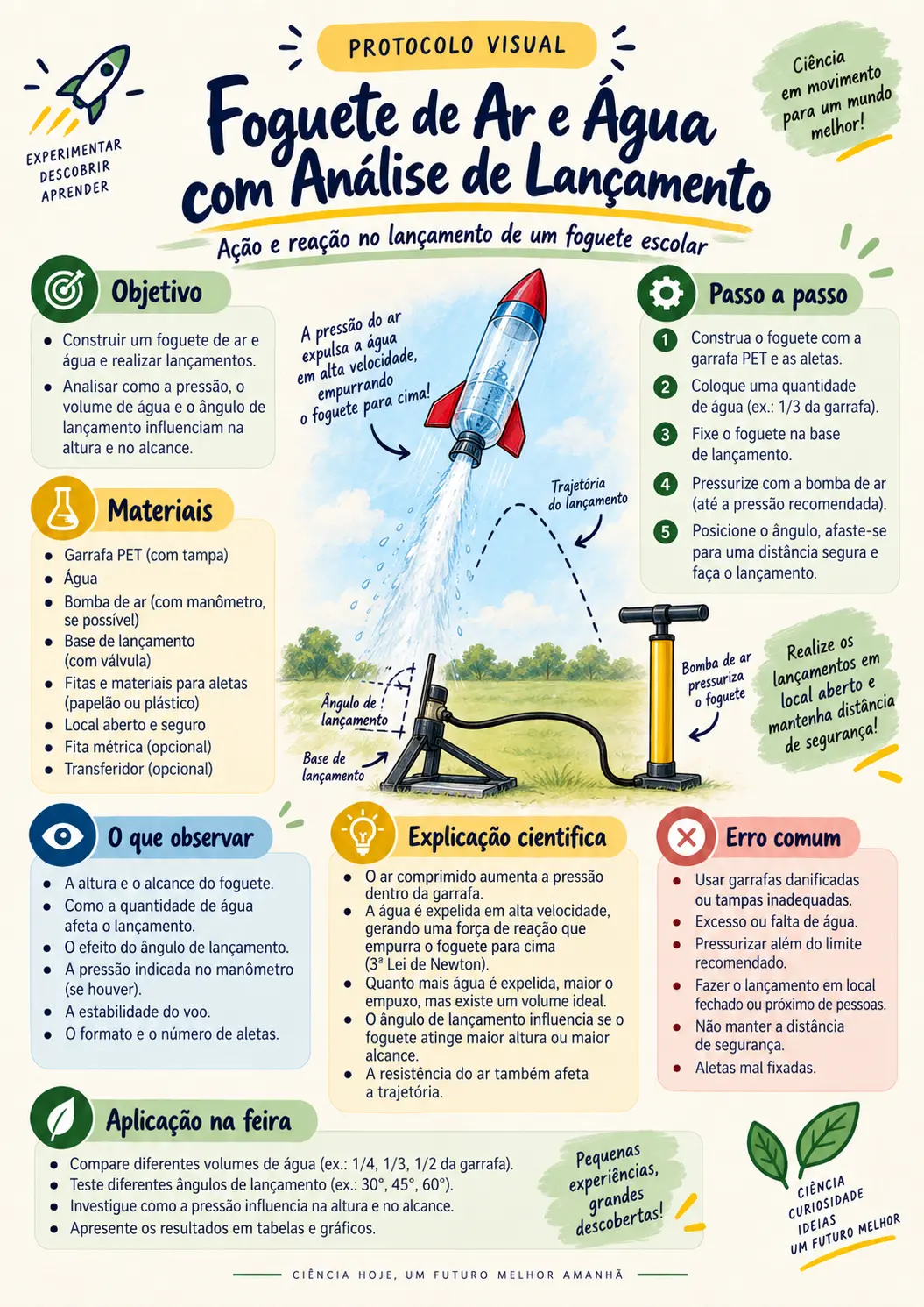 Foguete de Ar e Água com Análise de Lançamento